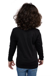 Jet Black Cool Dude Neon Graphic Girls’ Full Sleeves T-Shirt